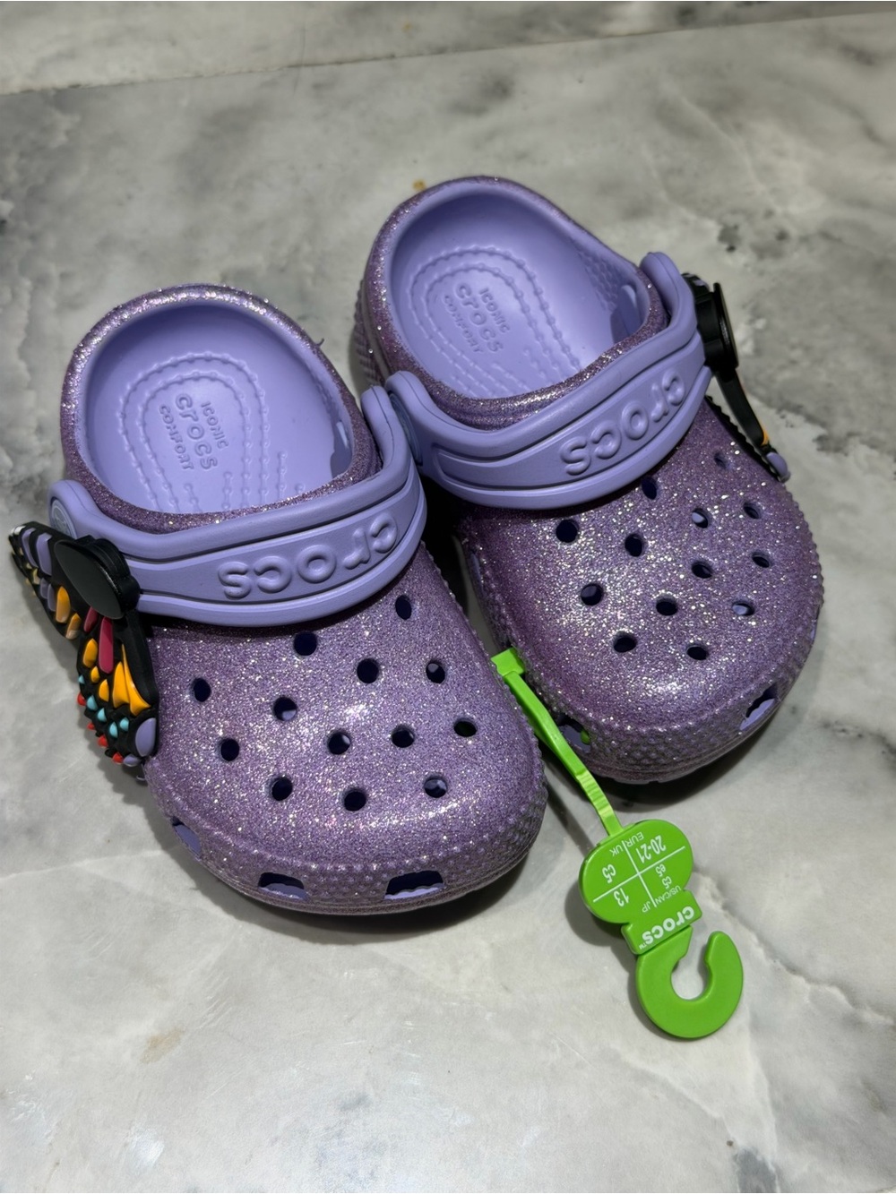 Crocs Kids' Classic Glitter Clog - Purple
